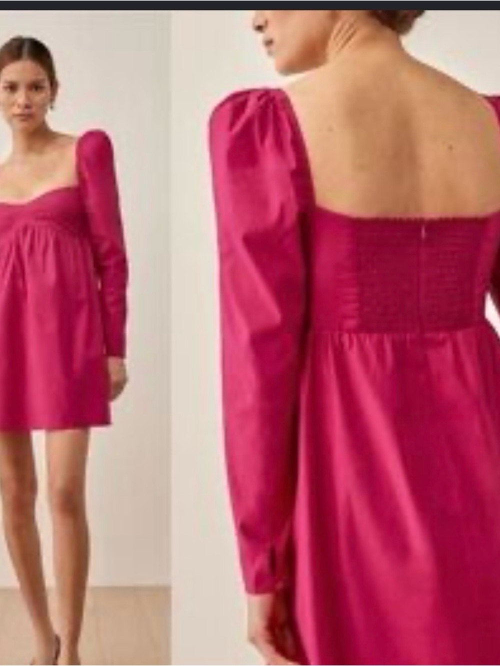 Reformation Kenzie Smocked Mini Dress